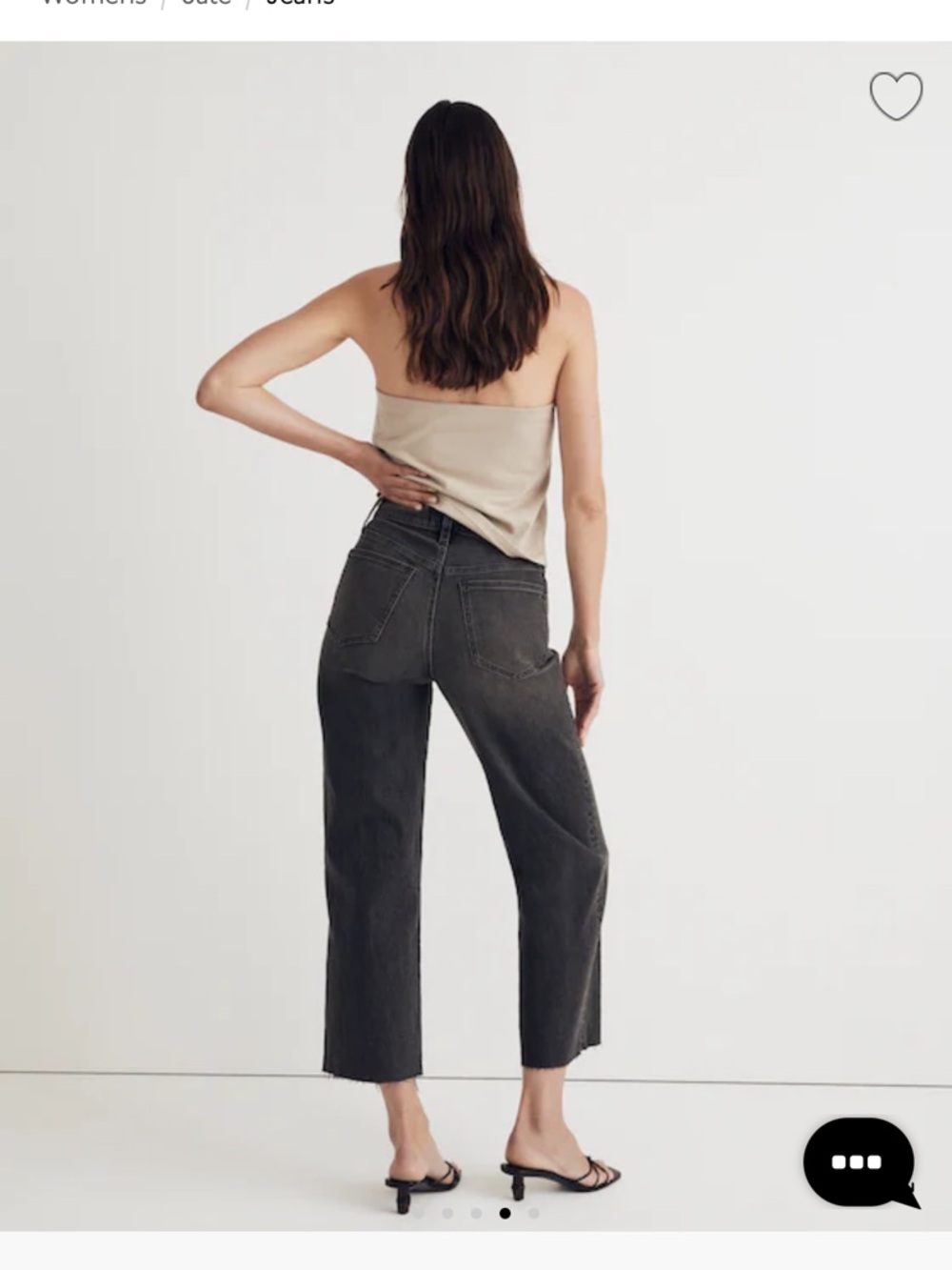 Madewell Perfect Vintage Washed Black High-Rise Cropped Wide-Leg Jean - Picture 4 of 9